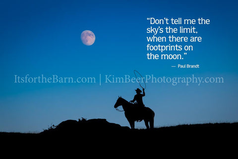 Don't tell me the sky's the limit, when there are no footprints on the moon.