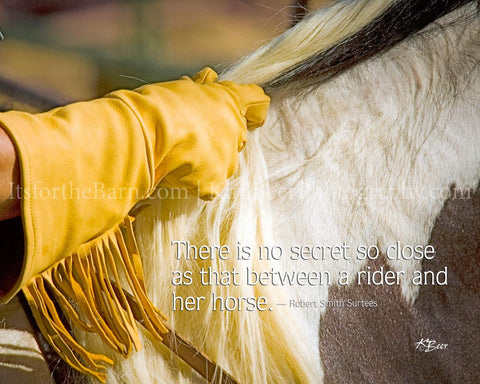 There is no secret so close as that between a rider and her horse.